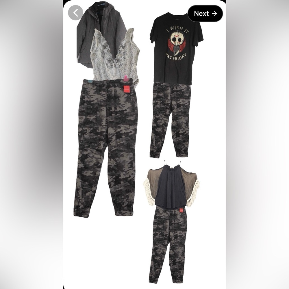 Spanx Camo Twill Cargo Jogger Pants Sz L Pull on Stretch NWT Baddie Western